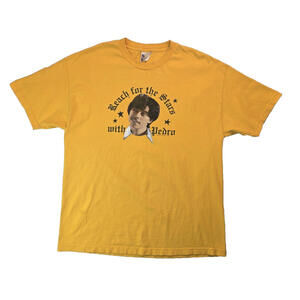 Mighty Fine Vintage 2005 Y2K Napoleon Dynamite Pedro Yellow T Shirt Mens Size XL